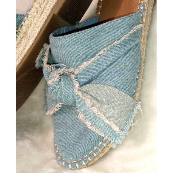 DV Espadrille Denim Bow Sandals Slip-On Style Size 7 - Picture 3 of 5